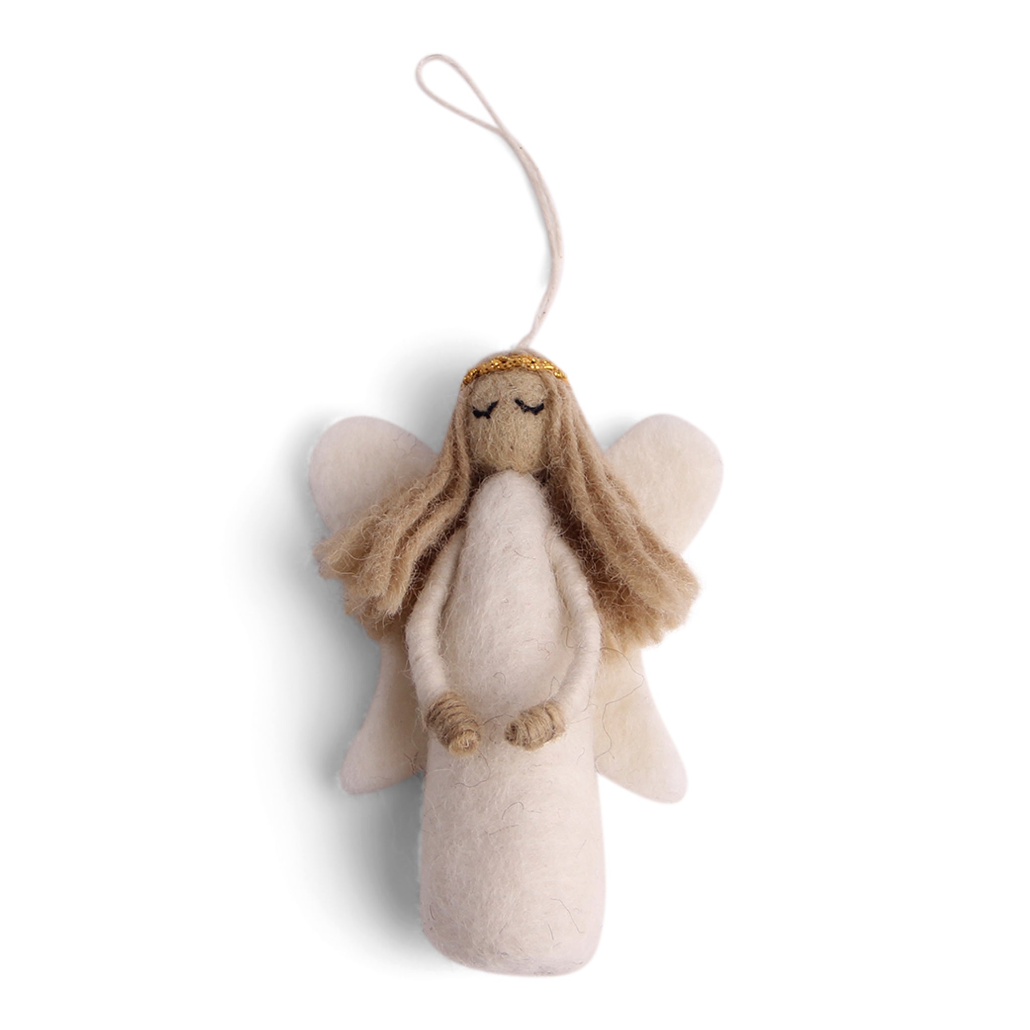 Felt Christmas Tree Decoration - Angel with Golden Halo